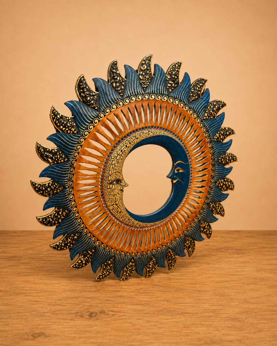 Specchio Sole e Luna in Legno
